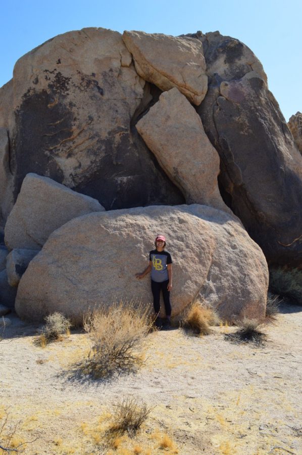 Ms. Torres and some really big rocks. 