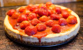 Strawberry cheesecake is one of the best desserts. 