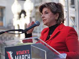 Gloria Allred speaking at a past Womens March. 