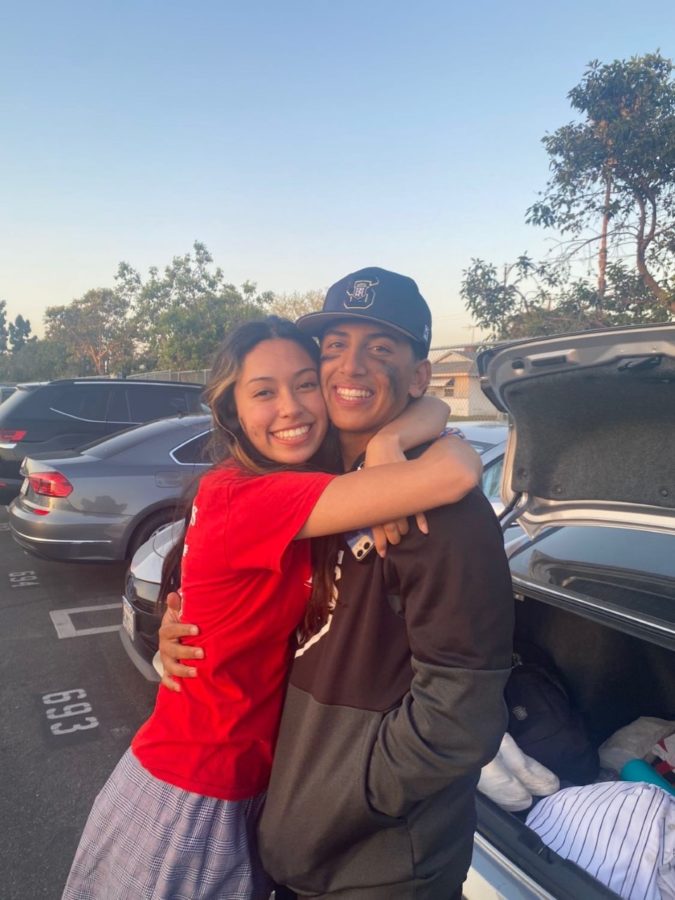 Alexa Barajas and her boyfriend Austin Rabago 22 smile after Alexa convinced Austin to get a haircut. (Photo Provided by Alexa Barajas)