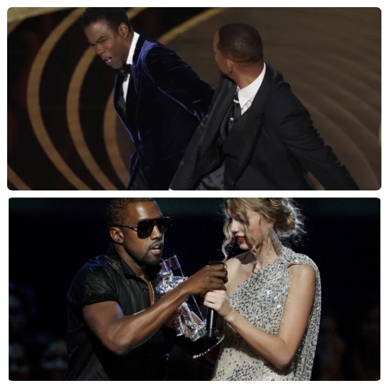The Slap takes first in the craziest award show moments with
the Kanye and Taylor VMAs drama at its tail.