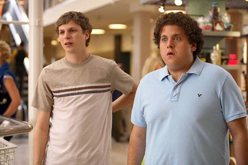Comedy duo, Jonah Hill and Michael Cera in Super Bad.