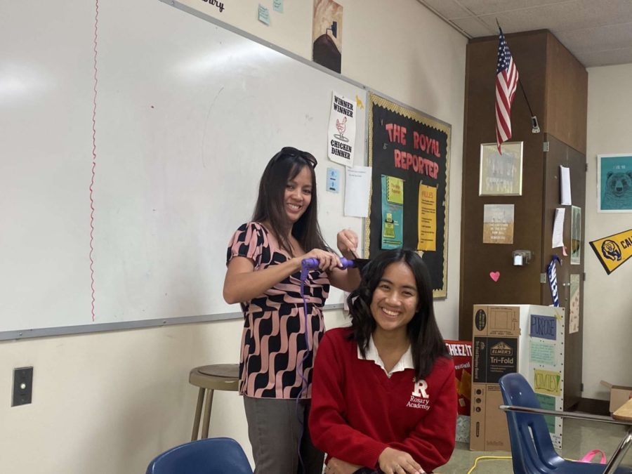 We appreciate all mothers including Trinitys mother who came to school to help her curl her hair. (Photo Credit: Elizabeth Martinez)
