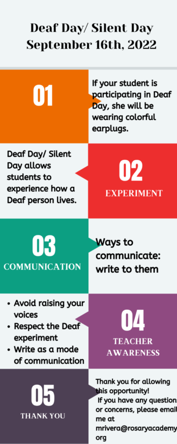 Details from Ms. Rivera about Deaf Day/Silent Day.
