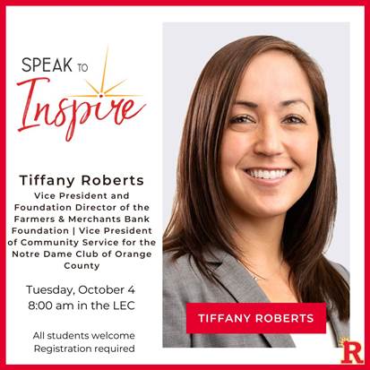 Make sure to come and check out the Speak to Inspire lead by Tiffany Roberts. (Photo Provided by: Rosary Academy)