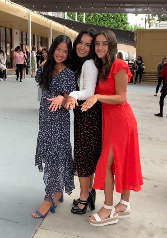 Sydney Rosario 23, Juliet Cortes 23, and Megan Mendonca 23 all blinged out on October 8, 2021 for their Rosary Day.