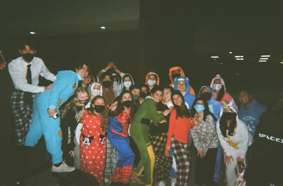 Our lovely cast celebrating Onesie Wednesday despite the sleep deprivation and adrenaline so close to opening.