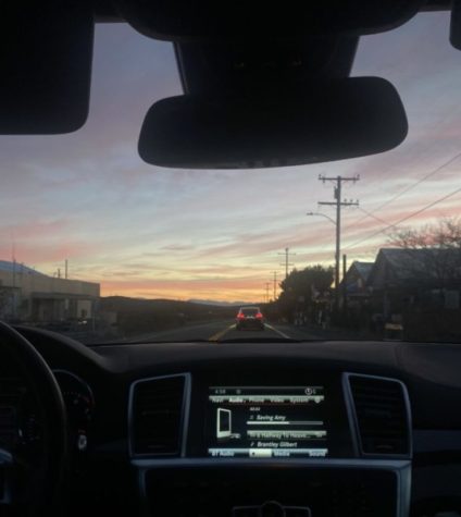 Heres a gorgeous sunset picture during my own road trip to Mammoth Lakes, California. (Photo credit: Brynn Beauchamp 23)