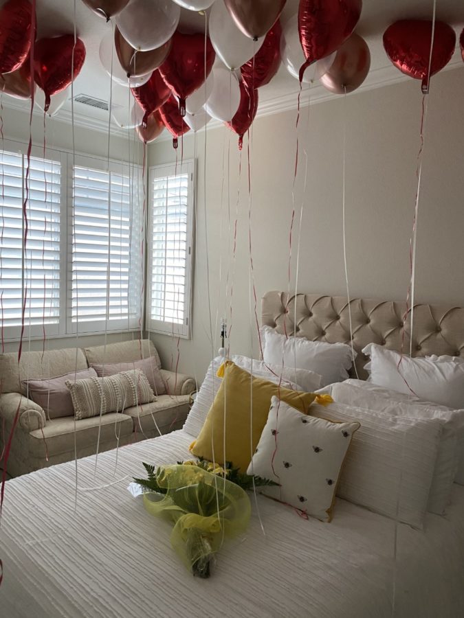 My room after it was decorated by my Dad for Valentines Day. (Photo credit: Brynn Beauchamp 23)