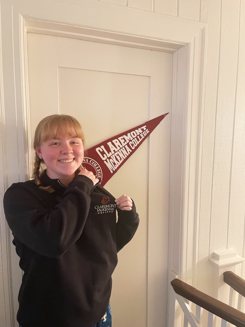 Charlotte is headed off to Claremont McKenna College! (Photo Provided by: Charlotte Jordan) 