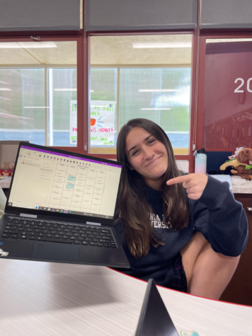Smiling with my finalized class schedule after a very long class registration week! (Photo provided by Layla Langrell)