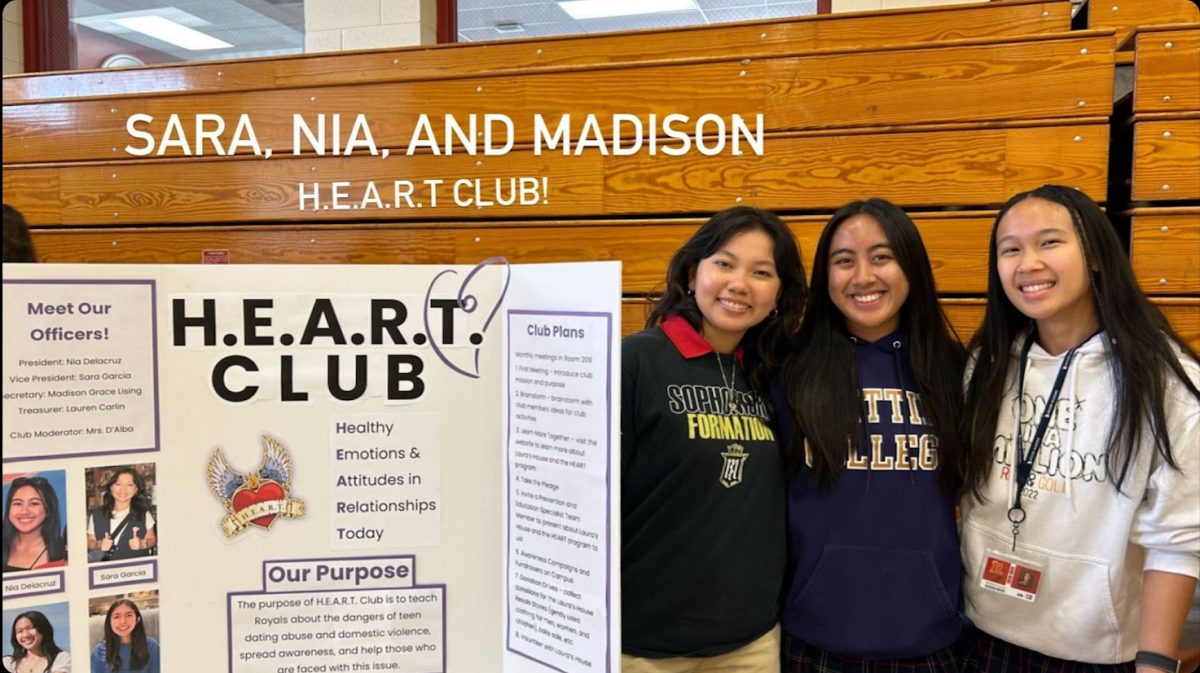 Seniors Sara Garcia, Nia Delacruz, and Madison Lising will be at Club Rush for their club, H.E.A.R.T. Club.