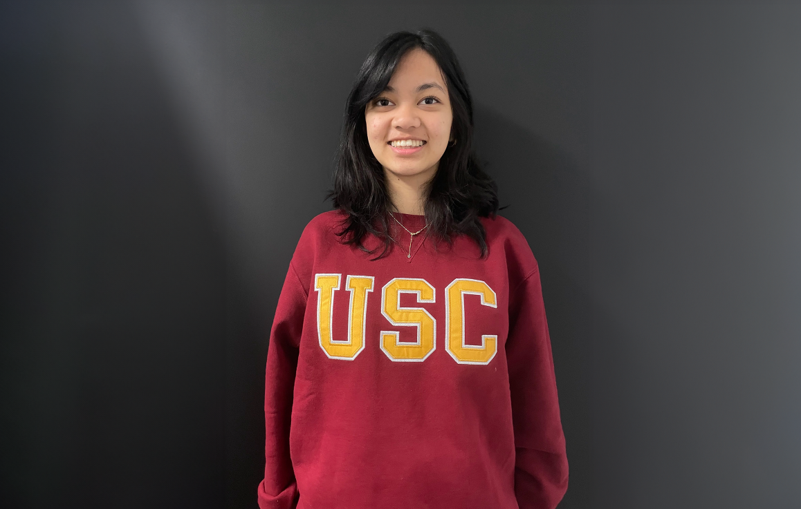 Althea poses in her USC gear, excited for what the rest of senior year will bring.