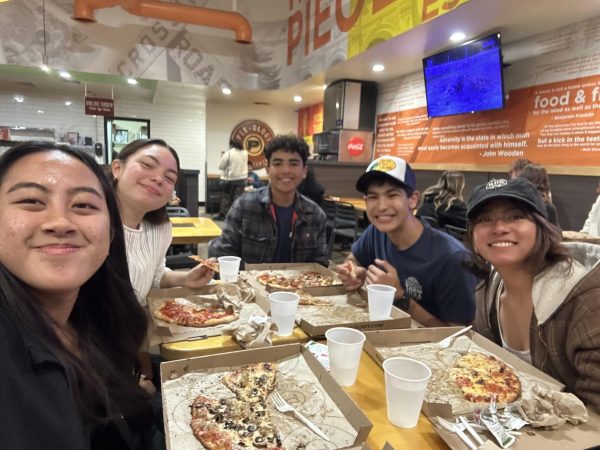 These Royals and Friars enjoyed a pizza dinner along with their friend Jaden Linares.