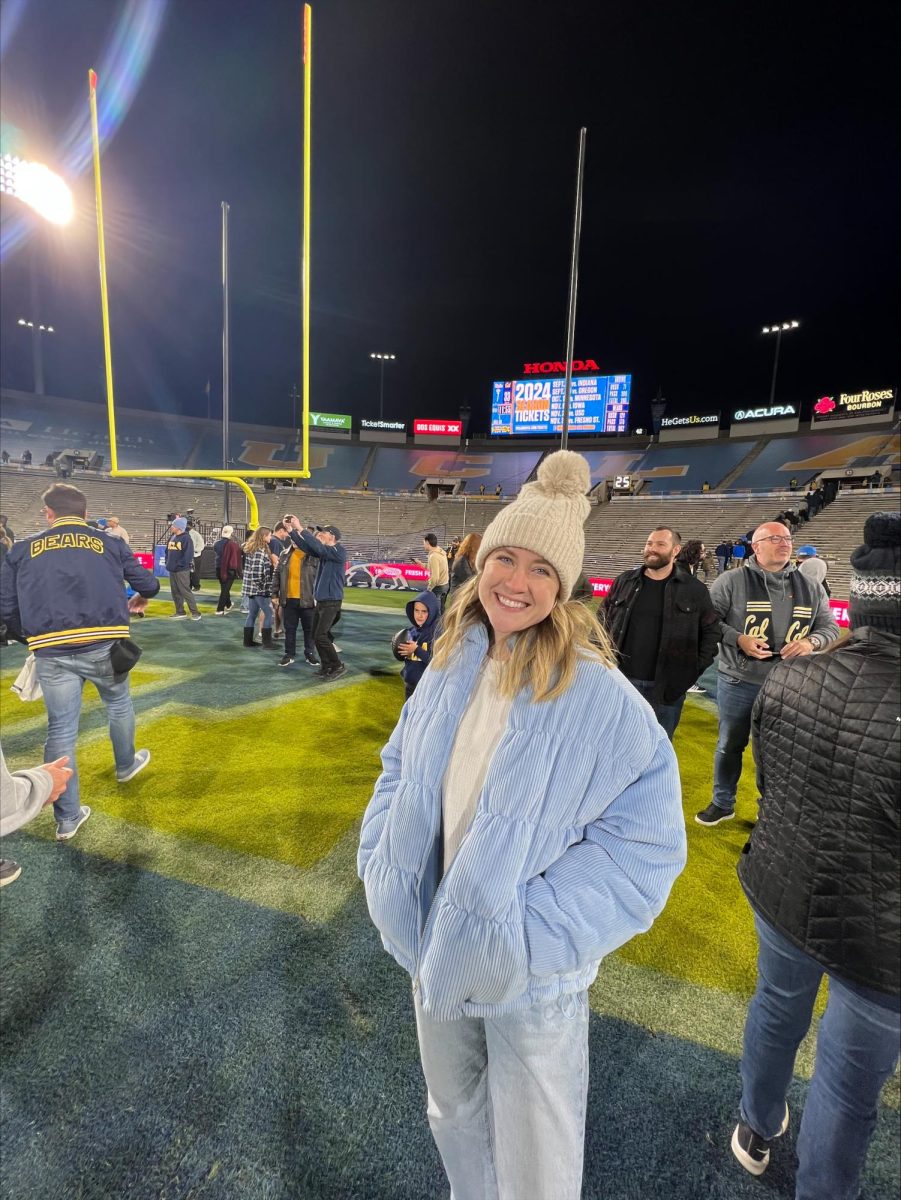 Ms. Kelly at a football game. 