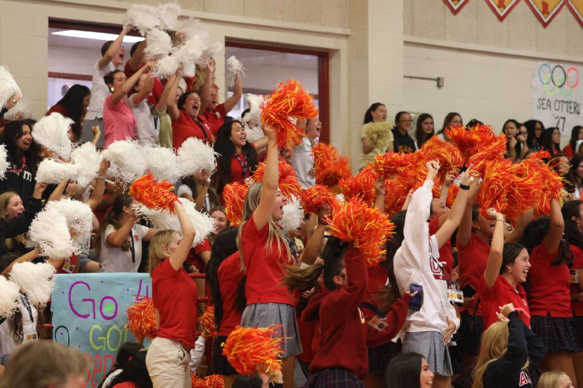 The Juniors and Seniors cheer their hearts out at the rally.