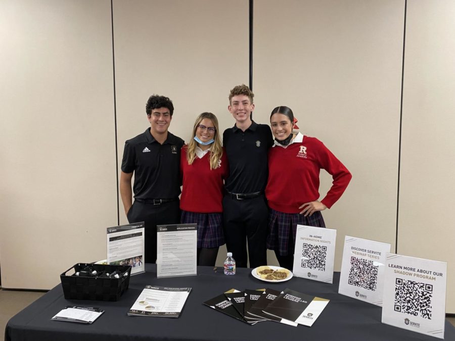 Royal Ambassadors, Emma Vasquez '23 and Annabella Barretto '23, worked with Servite Ambassadors, Hudson Hamar '23 and Isaiah Baumgartner '22. 