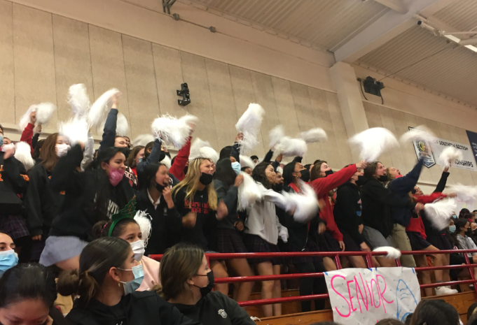 The Class of '23 being hyped up for this year's Winter Sports. 