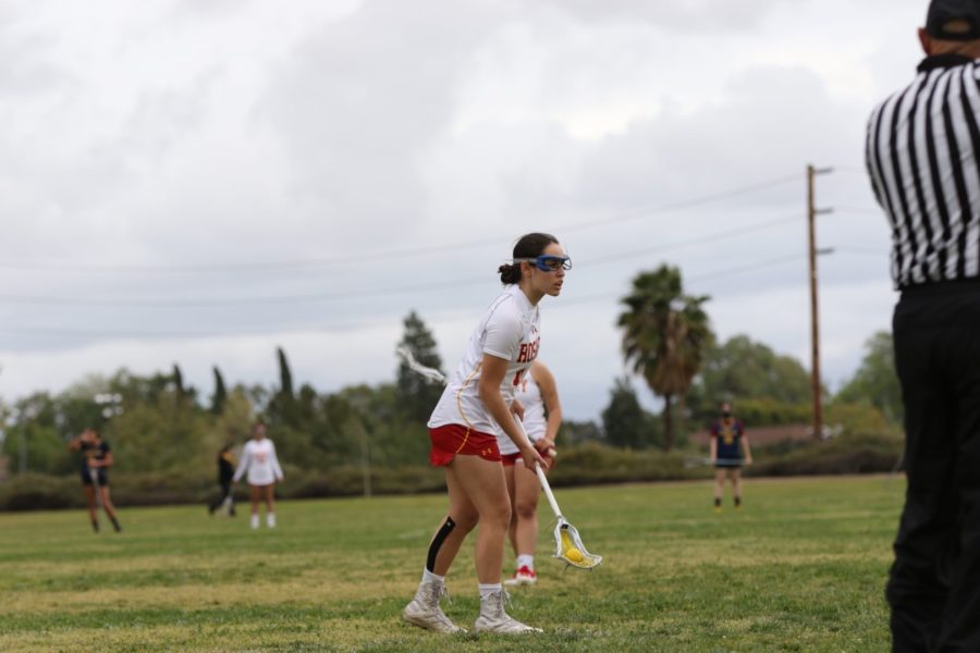 An action shot of Ava on the field.