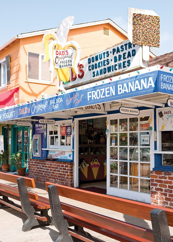 Go down to Dad's Bakery at Balboa Island and try one of the delicious frozen bananas.