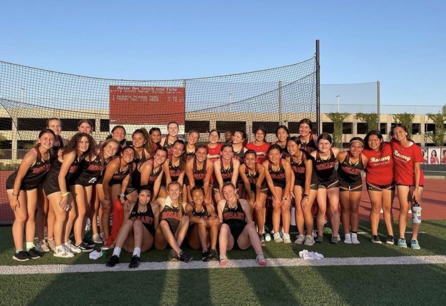 The Rosary Track and Field team at their last League meet.