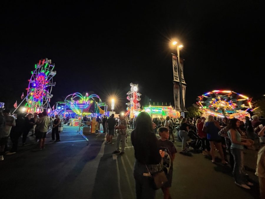 The Saint Juliana parking lot aglow at night!