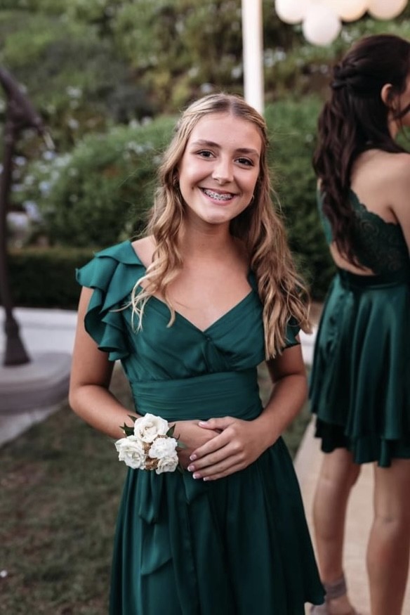 Precious angel Brigid LeVecke smiling, excited for where her first dance will take her. 