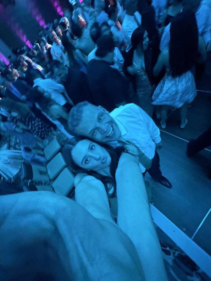 Emma Vasquez '23 and her dad snapped a quick picture after demolishing the dancefloor.