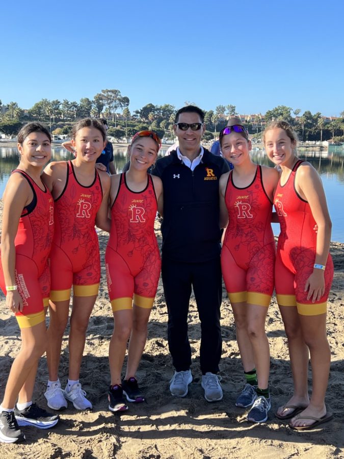 Five of the Triathlon team's seven members competed in their first race this weekend.