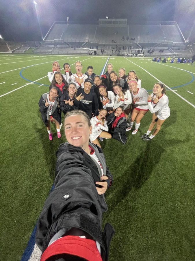 The Varsity team cheesing for their post-game photo.
