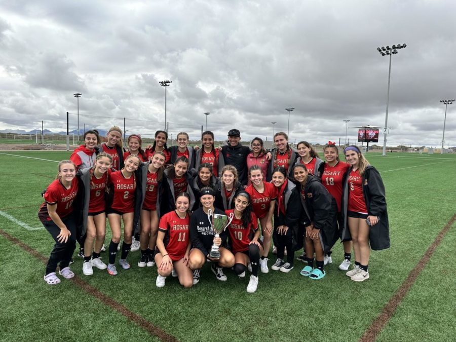 Varsity soccer team in Arizona for their tournament.