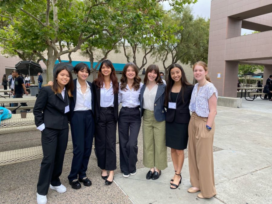 The Academic Decathlon team at their first in person competition last year.