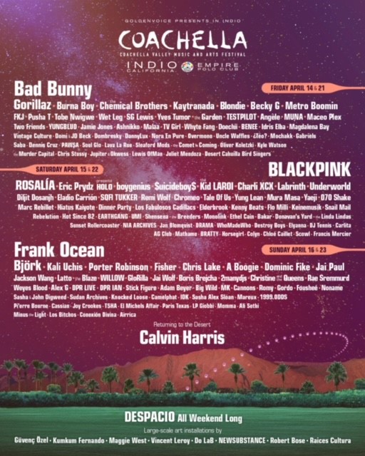 Coachella lineup The Royal Reporter