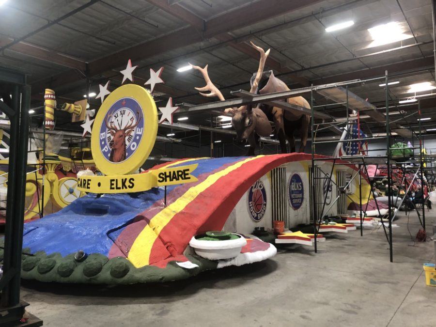 The Elks' float weeks into preparation.