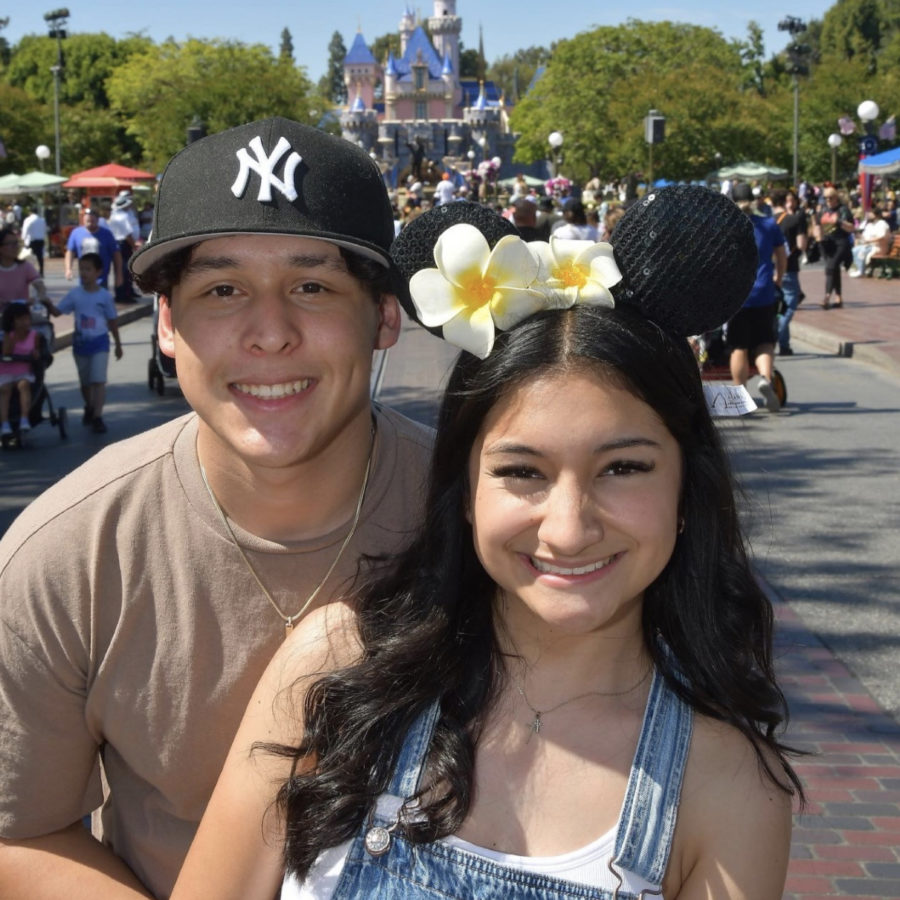 Brianna and D'Angelo happy at the happiest place on Earth.