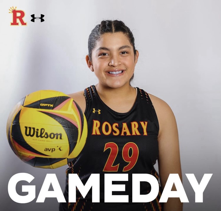 Freshman Aurora Ortuno smiles for a gameday pic!