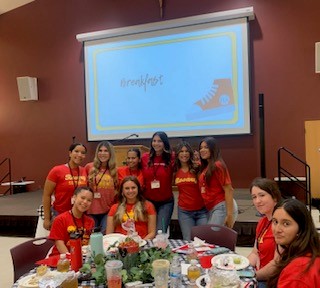 The junior class starting their day off with some breakfast.