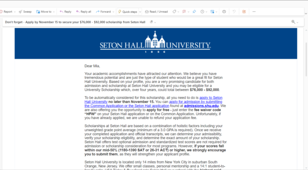 Steps to Locate the New Student Application - Seton Hall University