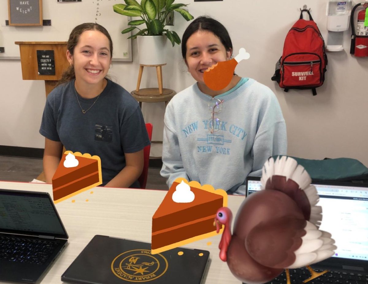 Sophomores Christian Vaughan and Tahlia Jain share a lovely Friendsgiving dinner.