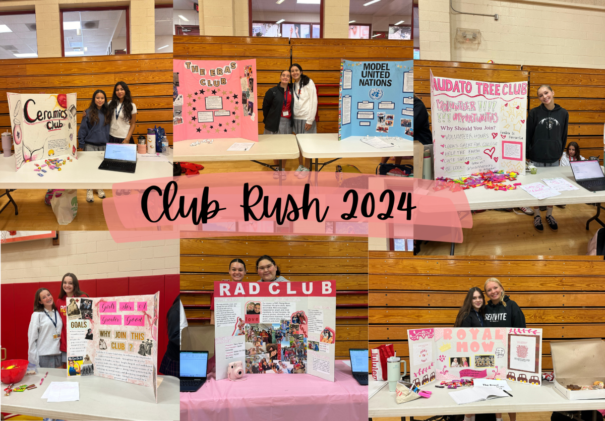 Royals posing with their club posters during Fall Club Rush!