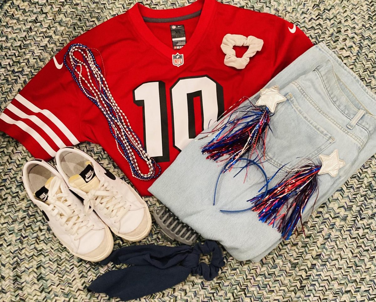 Here is a cute example of what to wear to the football game. 