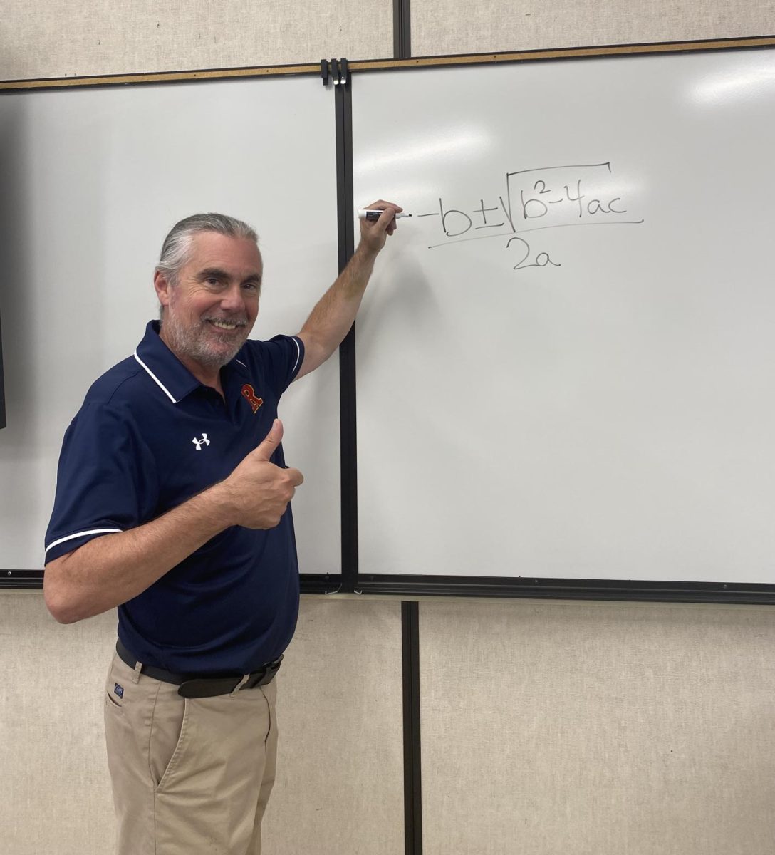 Mr. Faubl showing off his math skills!