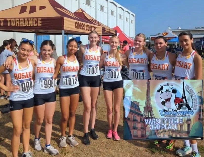 Rosary's Cross Country Varsity team.