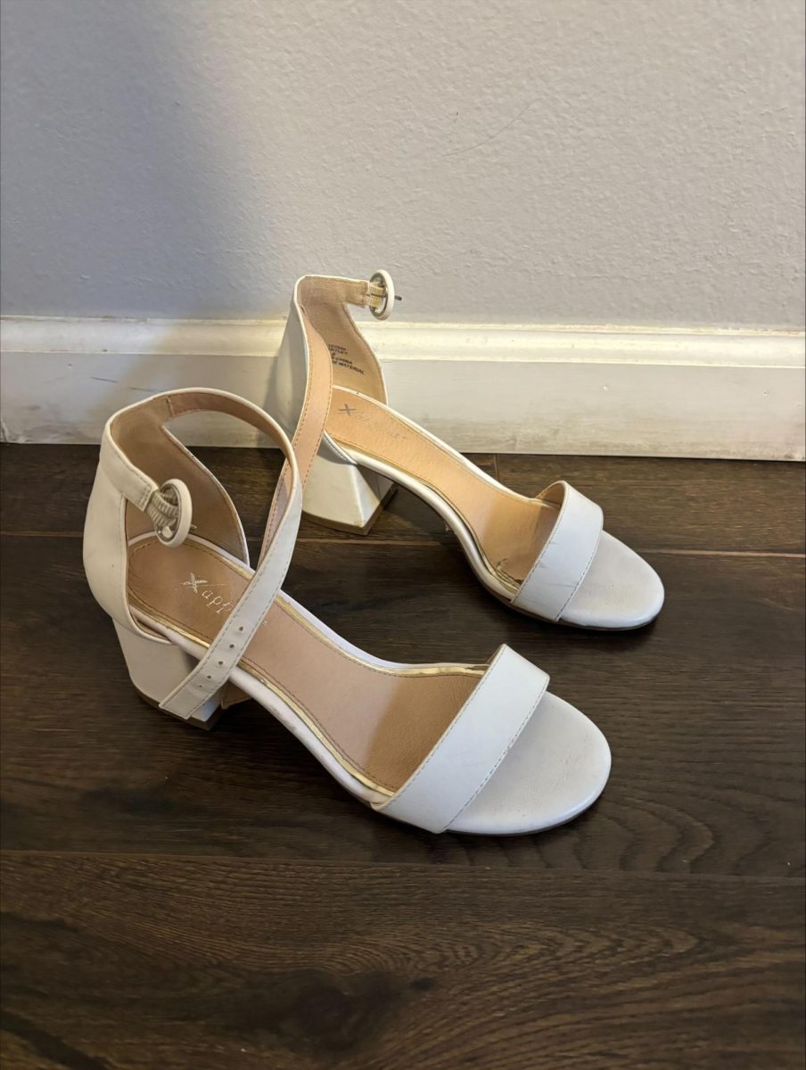 These white strappy heels will match with any color dress!