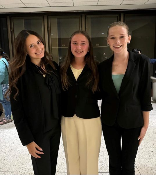 The team's defense attorneys, Savina Padilla '25, Grace Raskopf '25, and Madison Curry '28 competed last week!