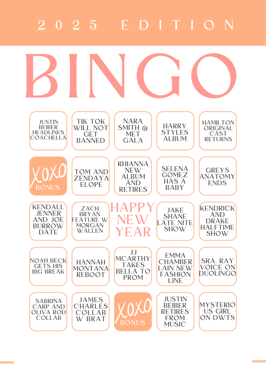 Our 2025 bingo card will keep us entertained throughout the year. 