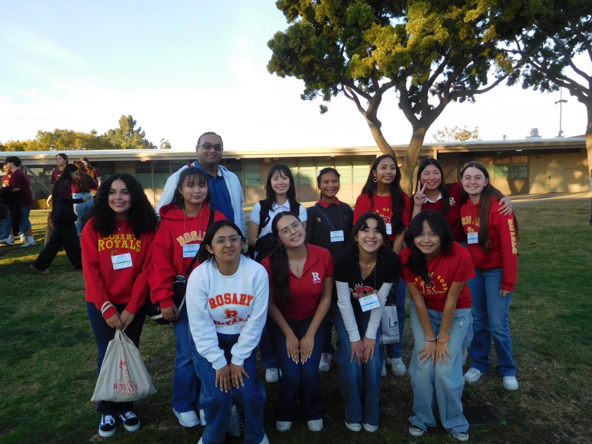 Academic Decathlon poses after a successful day of testing!