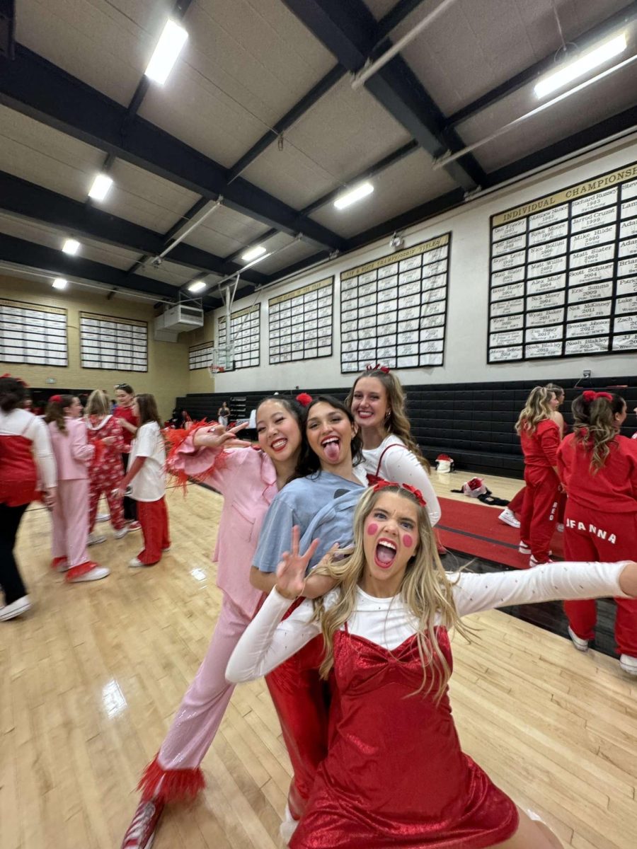 Royals having fun in the Servite gym before the show.