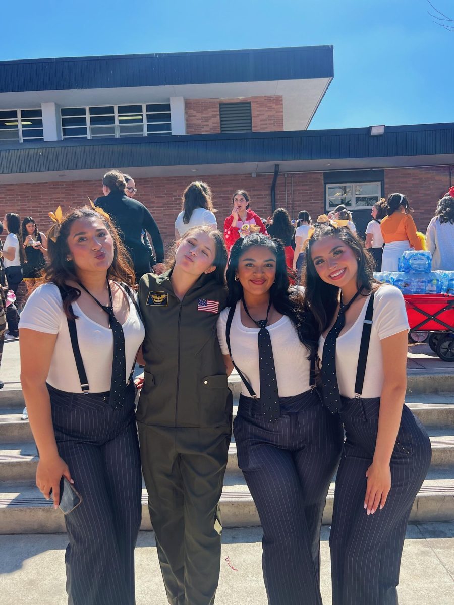 Seniors Chelsea Beltran, Ava Barretto, Isabella Solis and Alanis Guardian pictured as they pose before their first performance of 2025.