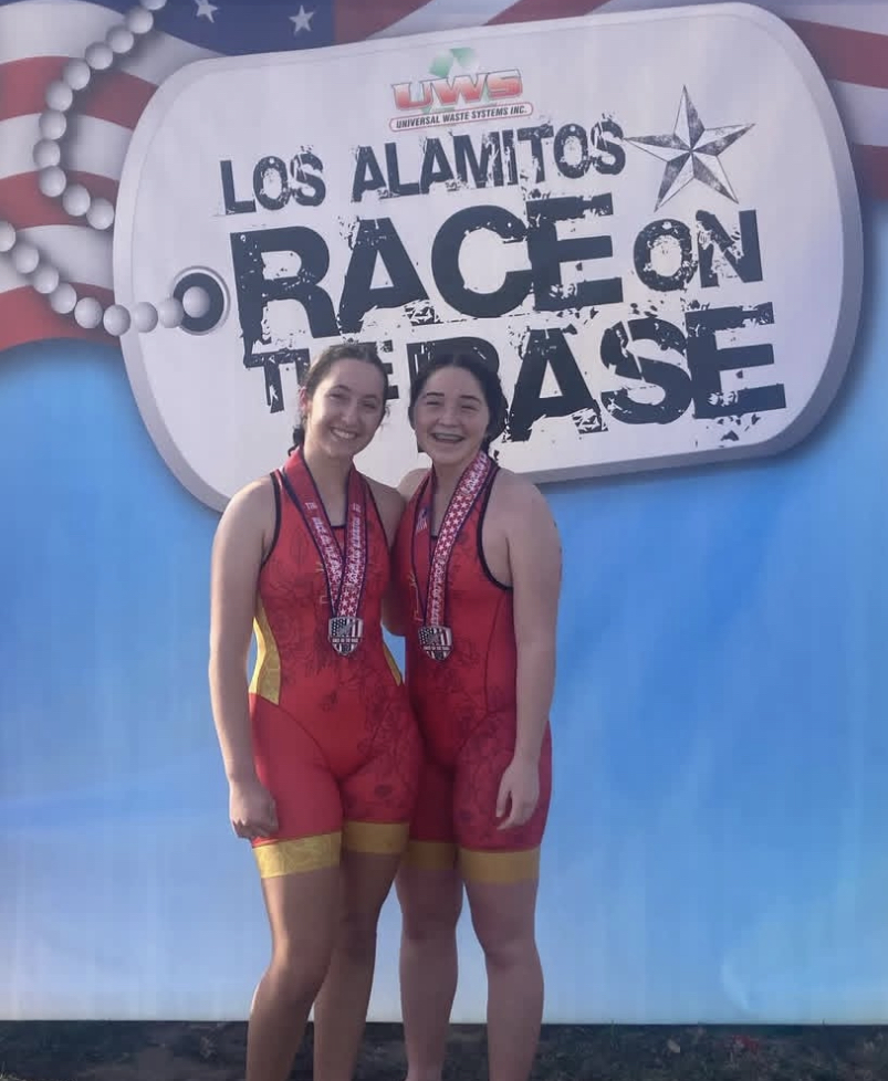 Christina and Catalina after placing at the Los Alamitos race. 